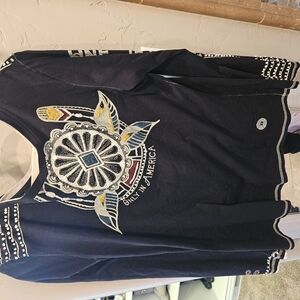 Double D Ranch Long Sleeve Tee - Black with Embroidery